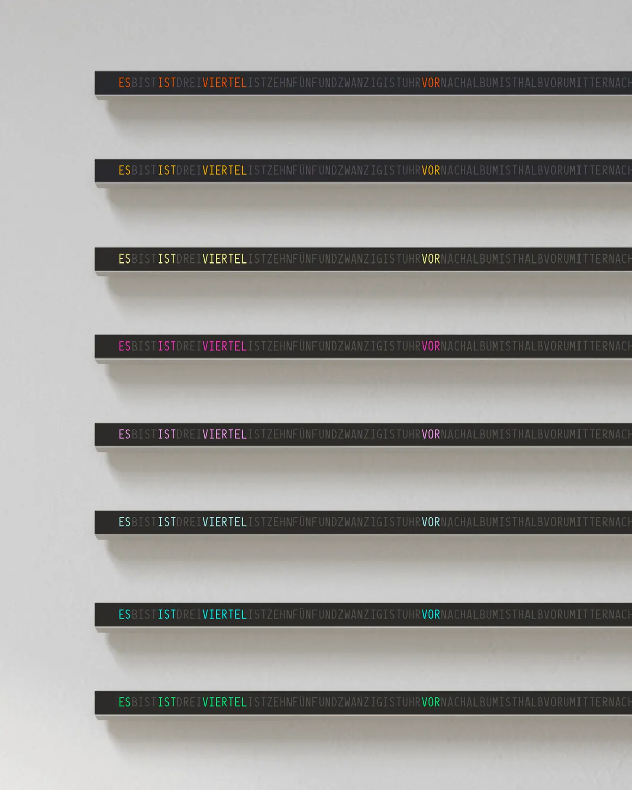 ZEITMETER Wortuhr Deutsch Farbversionen ZEITMETER Wortuhr Deutsch Farbversionen