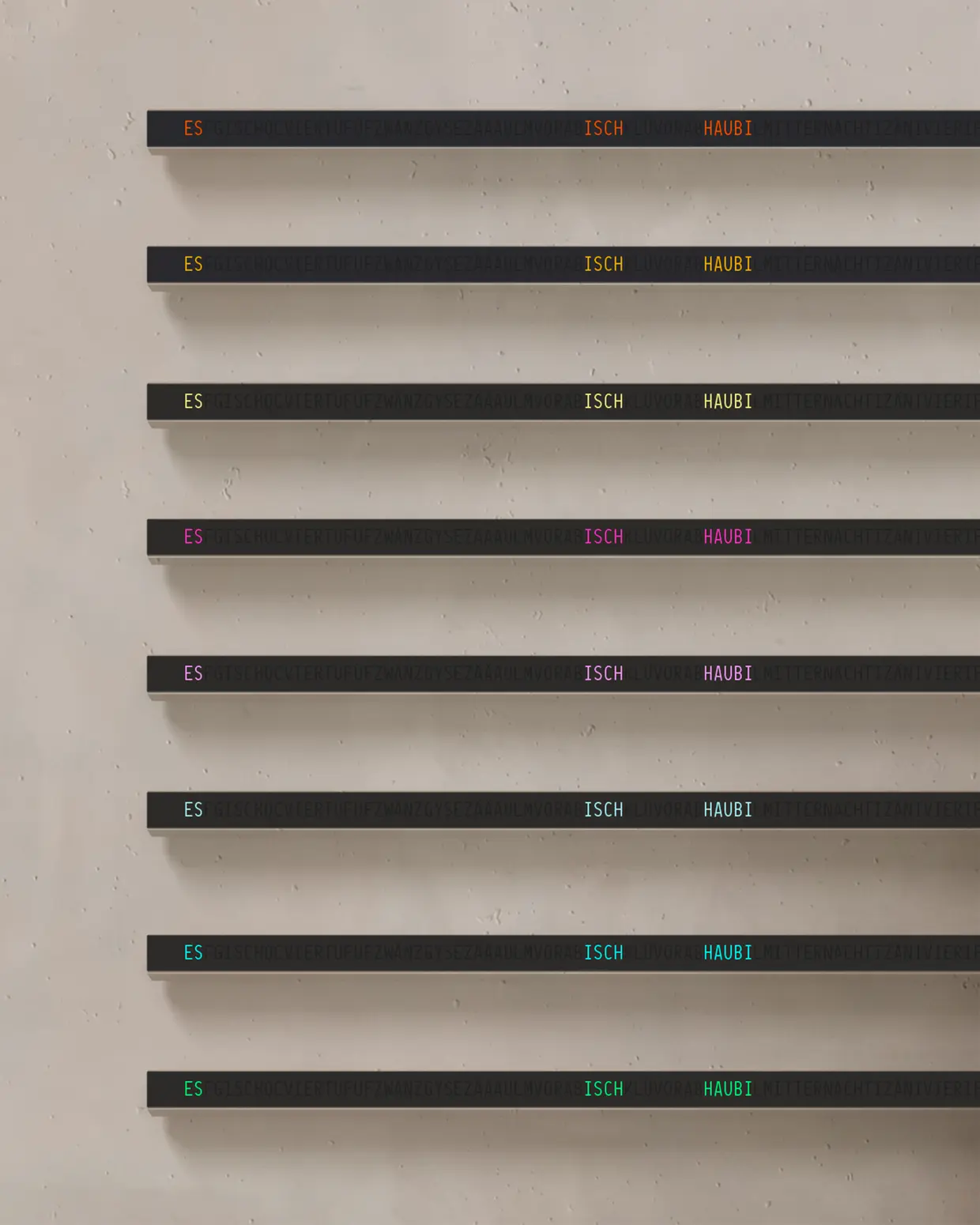 ZEITMETER Wortuhr Bärndütsch Farben ZEITMETER Wortuhr Bärndütsch Farben